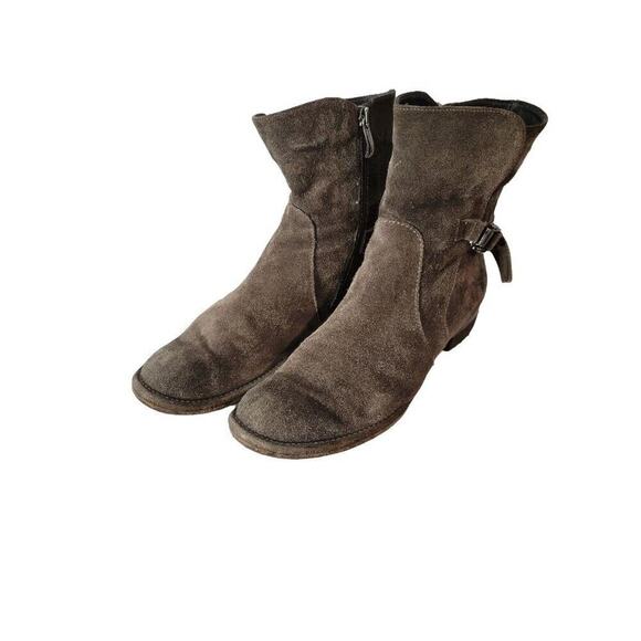 Alberto Fermani Ankle Boots Sueded Women's Distressed Boho Sz 40 Brown - Picture 1 of 10